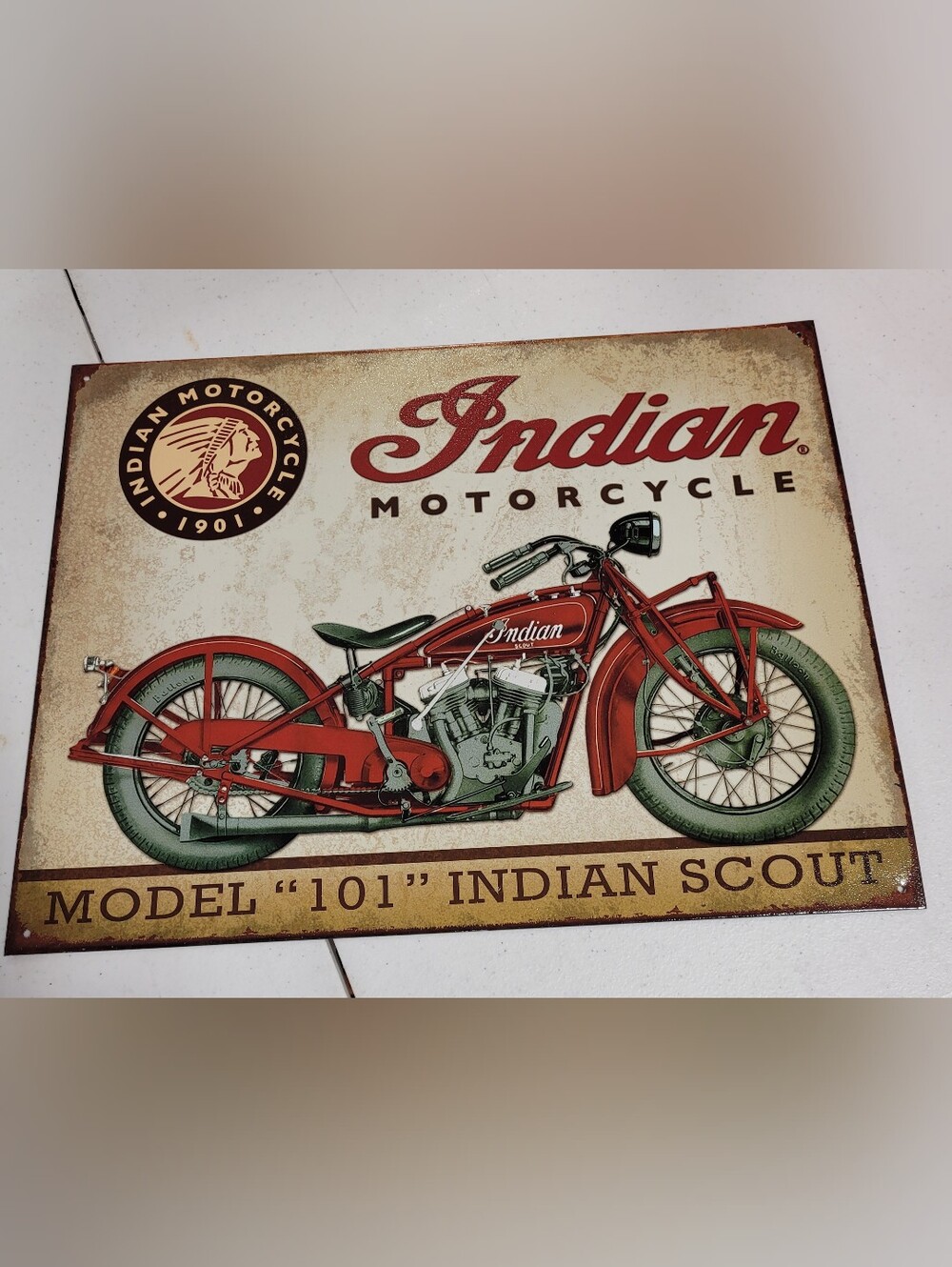 Indian Motorcycle Red Model 101 Scout Wall Art
